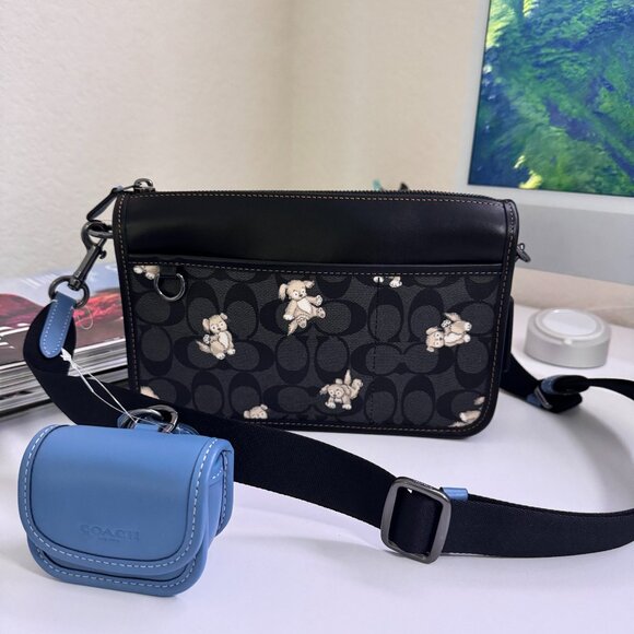 coach Heritage Convertible Crossbody In Signature With Creature Print cc131 - Picture 1 of 5